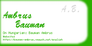 ambrus bauman business card